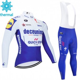 Cykeltrøje Langærmet + Bib Cykelbukser 2020 Deceuninck-Quick-Step Viter Thermal Fleece N001
